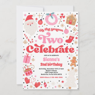 Invitation C'Est La Saison Deux Célébrer Noël Anniversaire