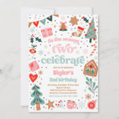 Invitation C'Est La Saison Deux Célébrer Noël Anniversaire (Devant)