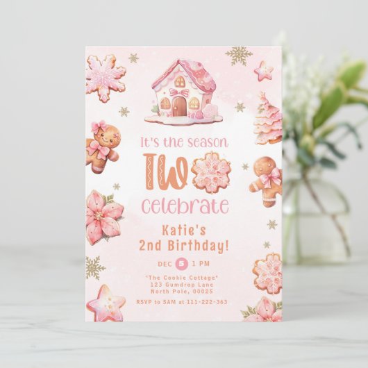 Invitation C'est la saison DEUX fêter Cookie 2e anniversaire (Debout devant)