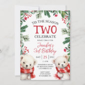 Invitation C'Est La Saison Deux | Ours polaires 2e anniversai (Devant)