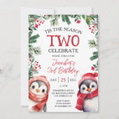 Invitation C'Est La Saison Deux | Pingouins d'hiver 2e annive (Devant)