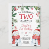Invitation C'Est La Saison Deux | Winter Snowman 2e anniversa (Devant)