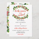 Invitation C'Est La Saison Du Mariage| Mariage de Noël (Devant / Derrière)