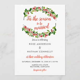 Invitation C'Est La Saison Du Mariage Mariage de Noël
