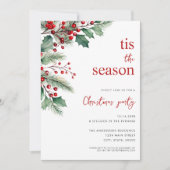 Invitation C'Est La Saison Fête Florale Moderne De Noël (Devant)