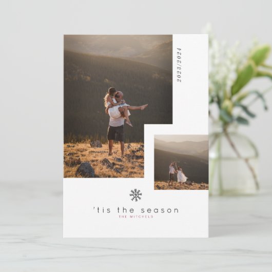 Invitation C'est la saison Flocon de neige | Vacances multiph (Debout devant)