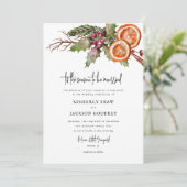 Invitation C'Est La Saison Mariage Botanique De Noël (Debout devant)