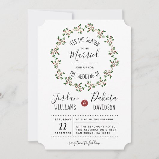 Invitation C'Est La Saison | Mariage de Noël (Devant)