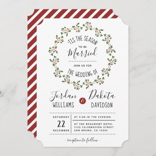 Invitation C'Est La Saison | Mariage de Noël (Devant / Derrière)