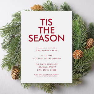 Invitation C'Est La Saison Moderne Minimaliste Fête De Noël