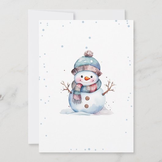 Invitation C'Est La Saison Noël Vacances Snowman Anniversaire (Dos)