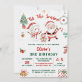Invitation C'Est La Saison Noël Vacances Snowman Anniversaire (Devant)