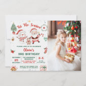 Invitation C'Est La Saison Noël Vacances Snowman Anniversaire (Devant)