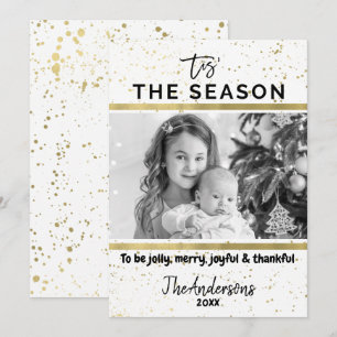 Invitation C'EST LA SAISON Or Éclaboussure Moderne Fête Photo