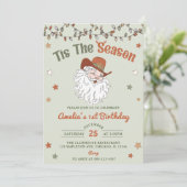 Invitation C'Est La Saison Père Noël Noël Anniversaire (Debout devant)