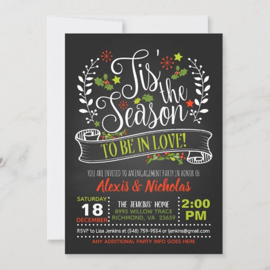 Invitation C'est la saison pour être dans l'amour Fiançailles (Devant)