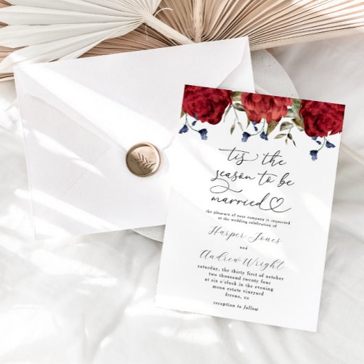 Invitation C'est la saison pour être marié Floral Mariage