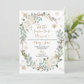 Invitation C'est la saison pour être marié hiver Floral (Debout devant)