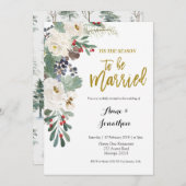 Invitation C'est la saison pour être marié Noël Fleur (Devant / Derrière)