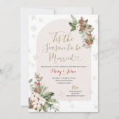 Invitation C'est la saison pour être marié Noël Floral (Devant)