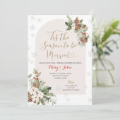Invitation C'est la saison pour être marié Noël Floral (Debout devant)