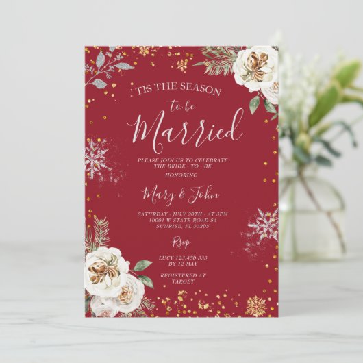 Invitation C'est la saison pour être marié Snowflake Parties (Debout devant)