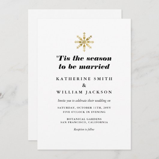 Invitation 'C'est la saison pour être marié tous en un seul M (Devant / Derrière)