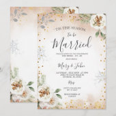 Invitation C'est la saison pour être marié Winter Floral (Devant / Derrière)