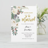 Invitation C'est la saison pour être mariée Fleurs de Noël (Debout devant)