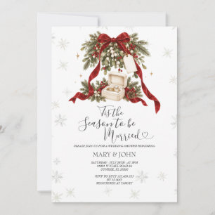 Invitation C'est la saison pour se marier au gui de Noël