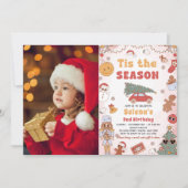 Invitation C'Est La Saison Super Noël Anniversaire Photo (Devant)