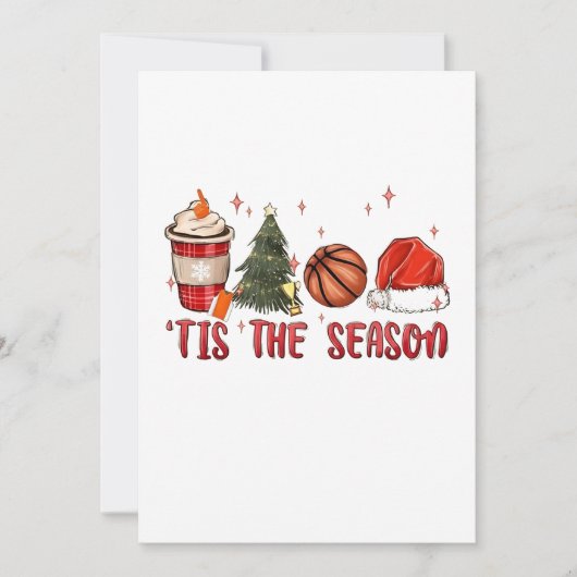 Invitation C'est la saison Xmas Noël Basket (Devant)