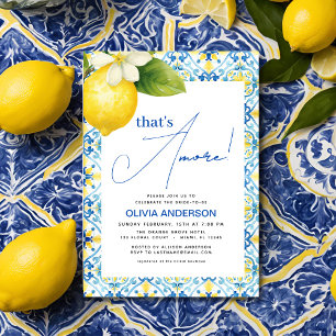 Invitation C'est l'Amore Carrelage Bleu Citron Italien pour u