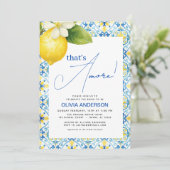 Invitation C'est l'Amore Carrelage Bleu Citron Italien pour u (Debout devant)