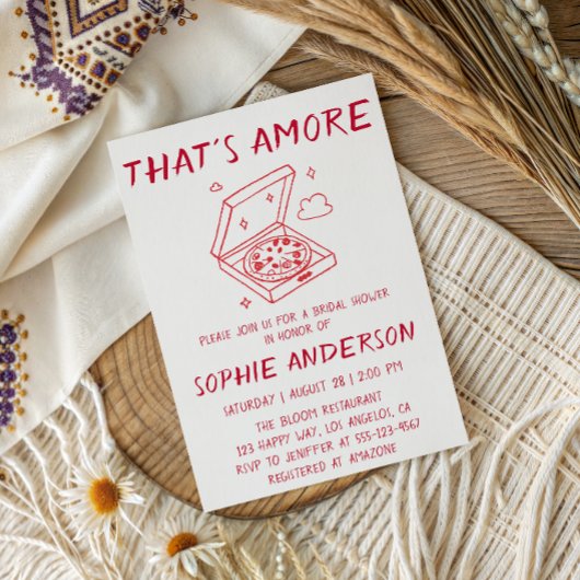 Invitation C'est l'Amore Fête de Mariage de Pizza