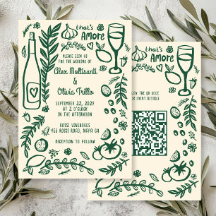 Invitation C'est l'Amore Nourriture Italienne Mariage Partie
