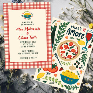 Invitation C'est l'Amore Nourriture Italienne Mariage Plaid P