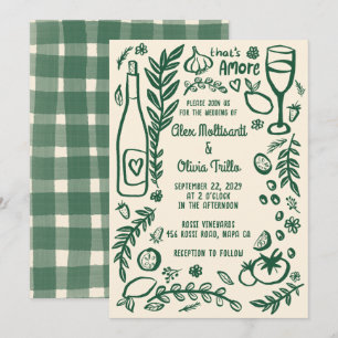 Invitation C'est l'Amore Nourriture Italienne Mariage sur mes