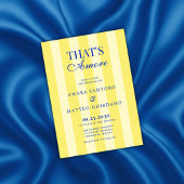 Invitation C'est l'Amore rayé bleu et jaune mariage