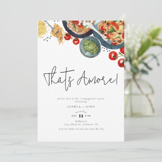 Invitation C'est l'amour ! Aquarelle Engagement Nourriture It (Debout devant)