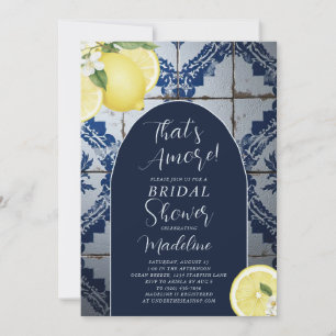 Invitation C'est l'Amour Carrelage Bleu Citron Shower de Mari