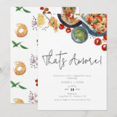 Invitation C'est l'amour ! Engagement de nourriture italienne (Devant / Derrière)
