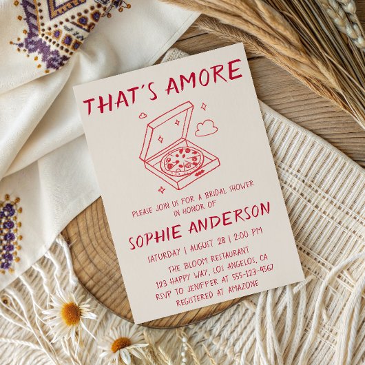 Invitation C'est l'Amour Fête de Mariage Pizza