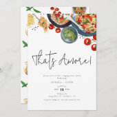 Invitation C'est l'amour ! Fiançailles de nourriture italienn (Devant / Derrière)