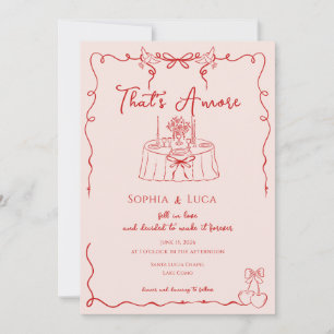 Invitation C'est l'amour Mariage italien capricieux dessiné à