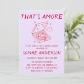 Invitation C'est l'Amour Pizza Baby Shower (Debout devant)