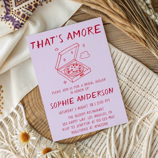 Invitation C'est l'Amour Pizza Baby Shower