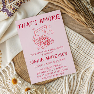 Invitation C'est l'Amour Pizza Baby Shower