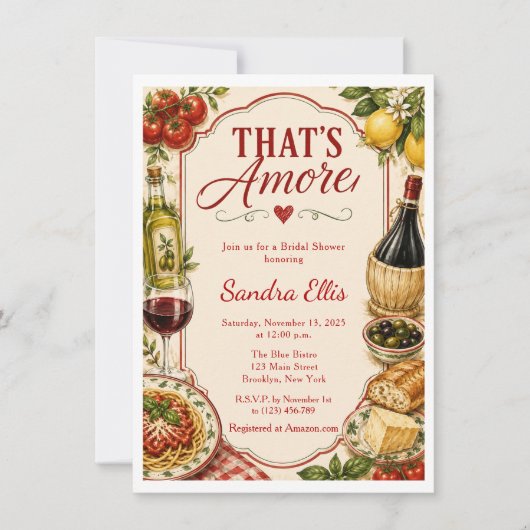 Invitation C'est l'Amour Réception de Mariage Italienne (Devant)