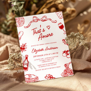 Invitation C'est l'Amour Rouge Fête de Mariage Italienne Dess